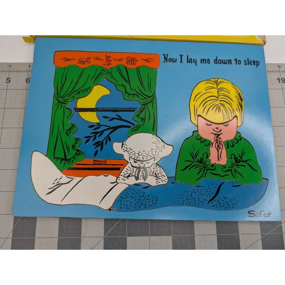 SIFO‎ Wooden Tray Puzzle Now I Lay Me Down To Sleep 12 Pcs
